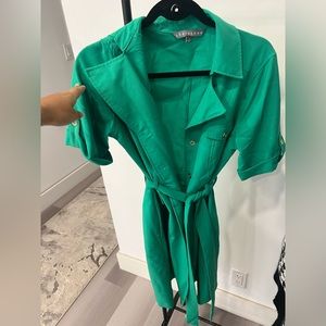 Green Button up Dress